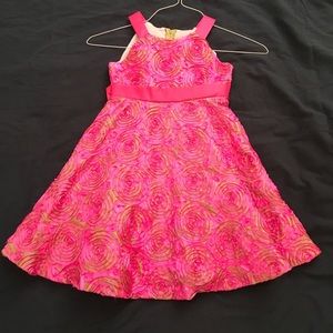 Rare Too, pink and green dress